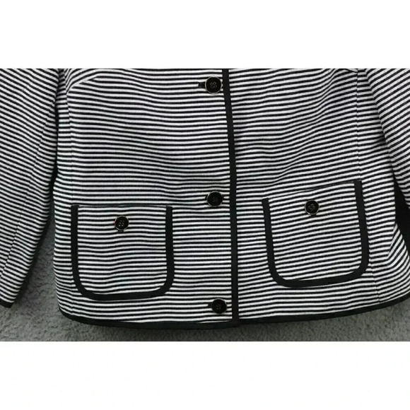 Talbots Black and White Striped Blazer-Size 12 - Picture 2 of 10